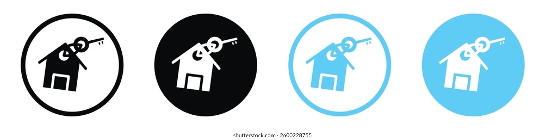 Selling or rent home vector icons in black and blue colors
