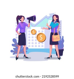 Up Selling Sales Technique Flat Style Illustration Design