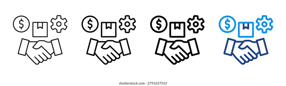 Selling Skills Icon Different Style Outline Collection Set