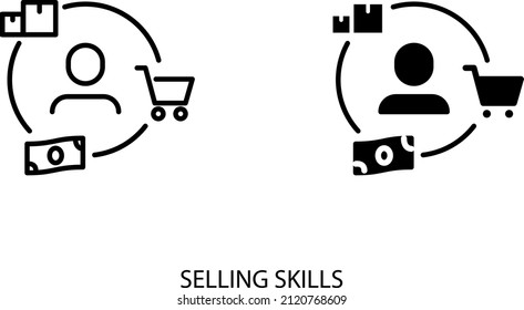 selling skills icons , vector