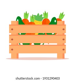 Vendiendo verduras. Icono vectorial de varios vegetales