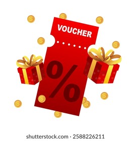 Selling vouchers icons or buying special discounts. Vector illustration