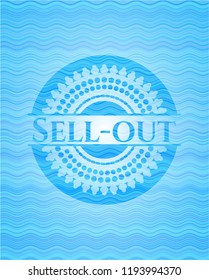Sell-out water representation style emblem.