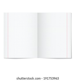 Sells notebook paper on white background.    Vector illustration. 