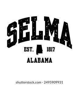 Selma text effect vector. Editable college t-shirt design printable text effect vector