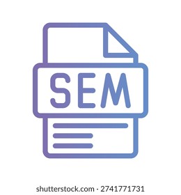 SEM Gradient Color Icon Vibrant gradient icon symbolizing paid search campaigns, sponsored ads, and online advertising strategy.