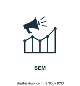 Sem icon. Creative element sign from community management collection. Monochrome Sem icon for templates, infographics and more.