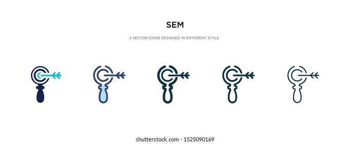 sem icon in different style vector illustration. two colored and black sem vector icons designed in filled, outline, line and stroke style can be used for web, mobile, ui