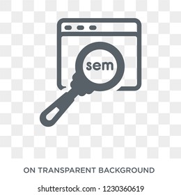sem icon. Trendy flat vector sem icon on transparent background from General collection. 
