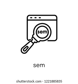 sem icon. Trendy modern flat linear vector sem icon on white background from thin line General collection, editable outline stroke vector illustration
