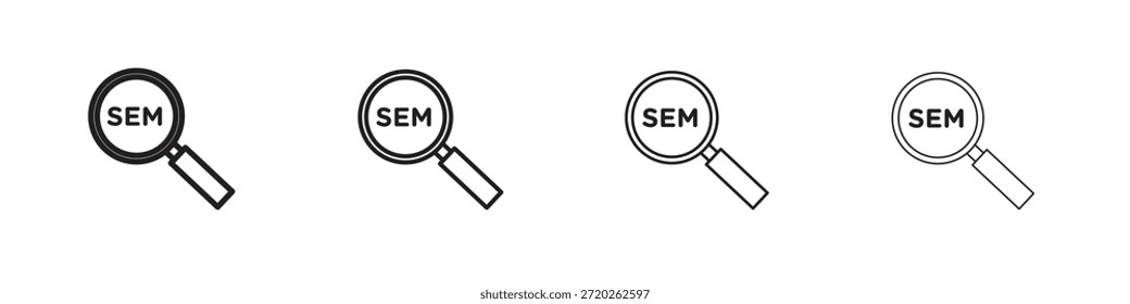 SEM icons Outline vector symbol sign