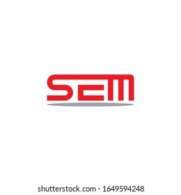 SEM s e m Letter Logo Design Minimalismus und elegantes Design. Flachdesign