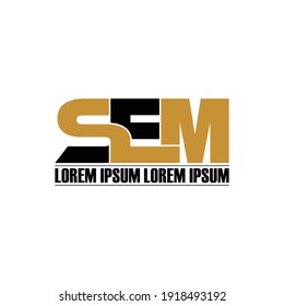 SEM letter monogram logo design vector