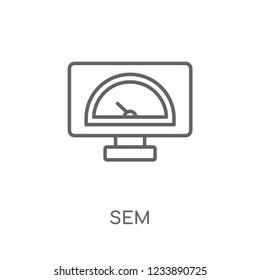 sem linear icon. Modern outline sem logo concept on white background from General collection. Suitable for use on web apps, mobile apps and print media.