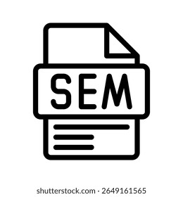 SEM Outline Icon. Search Engine Marketing Minimal line icon for SEM strategy, paid ads, and online search advertising.