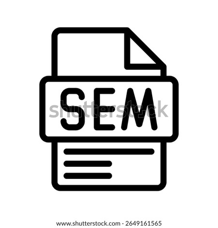 SEM Outline Icon. Search Engine Marketing Minimal line icon for SEM strategy, paid ads, and online search advertising.