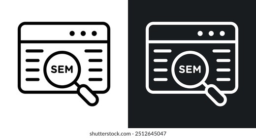 SEM outlined icon vector collection.