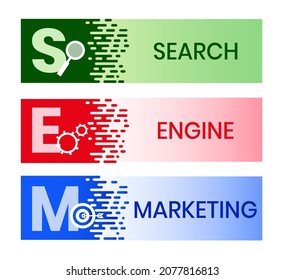 SEM - acrónimo de Search Engine Marketing, concepto de negocio en pizarra