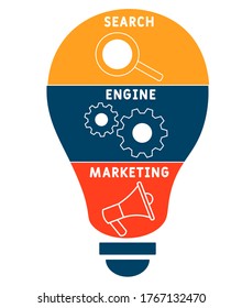 SEM - Search Engine Marketing. business concept. Vector infographic illustration  for presentations, sites, reports, banners