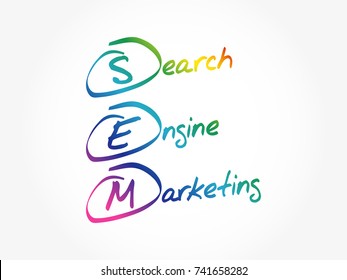 SEM - Search Engine Marketing, business concept acronym