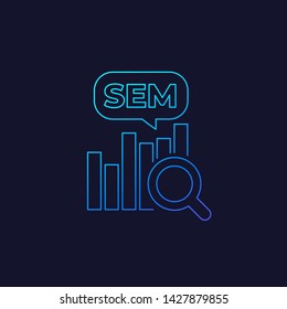 SEM, search engine marketing icon, linear