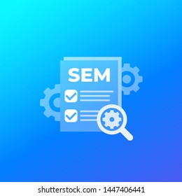 SEM, search engine marketing icon, vector transparent design