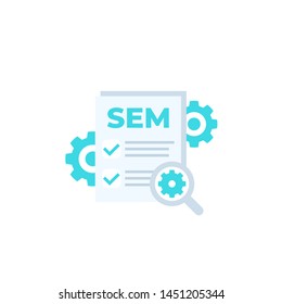 SEM, search engine marketing icon, vector design