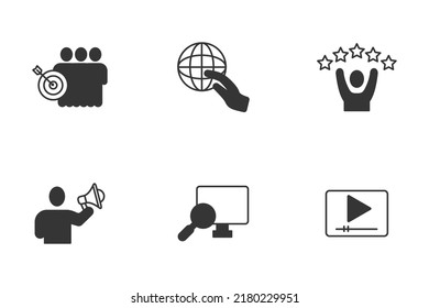 SEM search engine marketing icons set . SEM search engine marketing pack symbol vector elements for infographic web