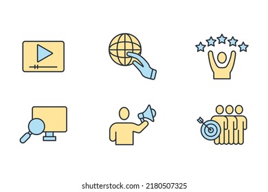 SEM search engine marketing icons set . SEM search engine marketing pack symbol vector elements for infographic web