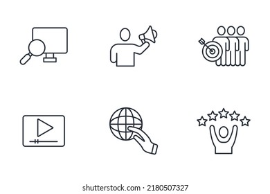 SEM search engine marketing icons set . SEM search engine marketing pack symbol vector elements for infographic web