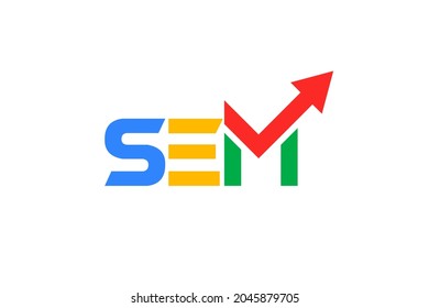 SEM Search Engine Marketing Initial Letter Logo Design Template Vector Illustration