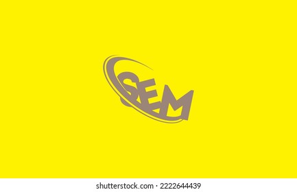 SEM Search Engine Marketing Initial Letter Logo Design Template Vector Illustration