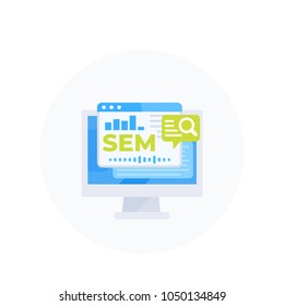 SEM (search engine marketing) vector illustration