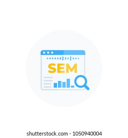 SEM, search engine marketing vector illustration