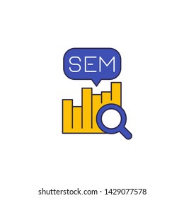 SEM, search engine marketing, vector icon