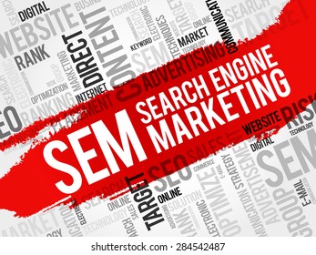 SEM (Search Engine Marketing) word cloud business concept