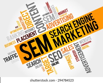 SEM (Search Engine Marketing) word cloud business concept