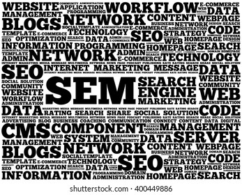 SEM (Search Engine Marketing) word cloud business concept