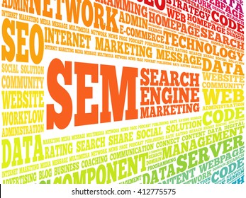 SEM (Search Engine Marketing) word cloud business concept