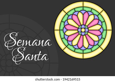 Semana Santa, translation: Holy Week, Latin religious tradition, vector   illustration. Suitable for greeting card, poster and banner.