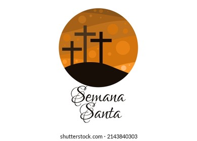 Semana Santa, translation: Holy Week, Latin religious tradition, vector illustration. Suitable for greeting card, poster and banner.