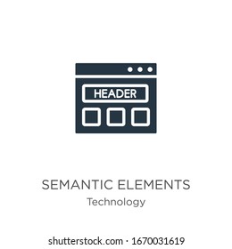 Semantic elements icon vector. Trendy flat semantic elements icon from technology collection isolated on white background. Vector illustration can be used for web and mobile graphic design, logo, 