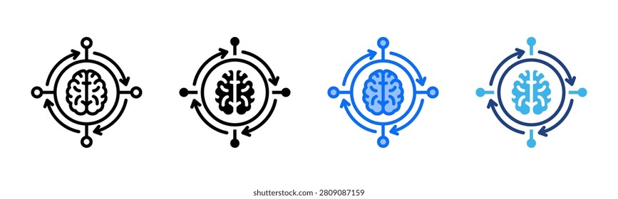 Semantic System icon set multiple style collection
