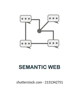 Icono plano Web semántico. Signo de elemento coloreado de la colección de integración de mercado. Señal de icono de Web semántica plana para diseño web, infografías y más.