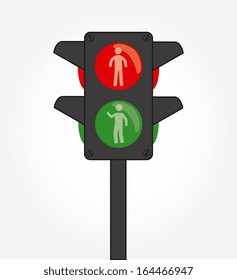 semaphore design over white  background vector illustration