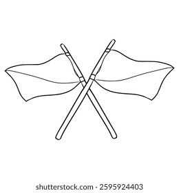 semaphore flag illustration hand drawn outline vector