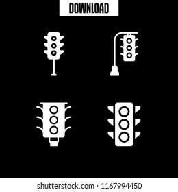 semaphore icon. 4 semaphore vector set. traffic light icons for web and design about semaphore theme