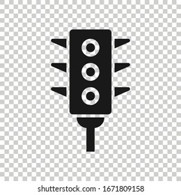 Semaphore icon in flat style. Traffic light vector illustration on white isolated background. Crossroads business concept.