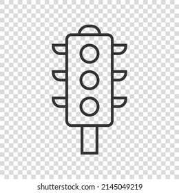 Semaphore icon in flat style. Traffic light vector illustration on white isolated background. Crossroads business concept.