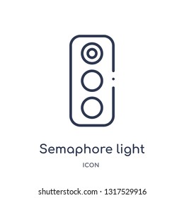 semaphore light icon from tools and utensils outline collection. Thin line semaphore light icon isolated on white background.